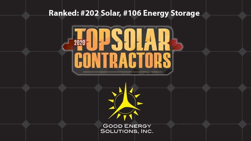 Good Energy Solutions of Lawrence, Kansas Named a 2020 Top Solar and Energy Storage Contractor by Solar Power World